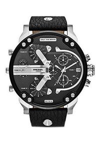 Diesel - Zegarek DZ7313. Rodzaj zegarka: cyfrowe. Kolor: czarny. Materiał: skóra, materiał
