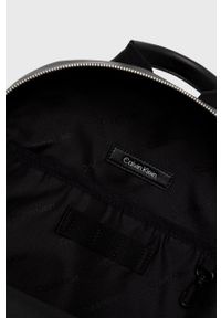 Calvin Klein plecak męski kolor czarny duży gładki. Kolor: czarny. Materiał: materiał. Wzór: gładki #4