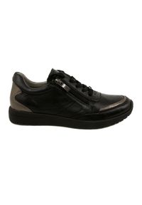 Caprice - Sneakersy CAPRICE 23765-20 Czarny czarne. Kolor: czarny. Materiał: skóra. Szerokość cholewki: normalna. Obcas: na platformie