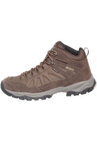 MEINDL - Buty trekkingowe męskie Nebraska Mid z membraną Gore - Tex. Kolor: brązowy. Technologia: Gore-Tex
