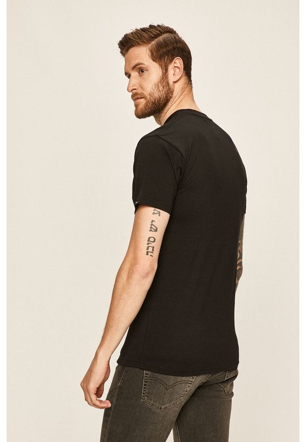 Vans - T-shirt. Okazja: na co dzień. Kolor: czarny. Materiał: dzianina. Wzór: nadruk. Styl: casual