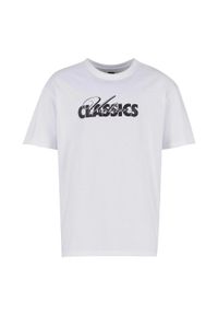 Urban Classics - Męska Koszulka Cursive Logo Heavyweight Oversized T-shirt. Kolor: biały