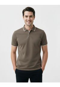 Oryginalna Koszulka Polo - Brave Soul - Taupe (Beż z Szarością). Okazja: na co dzień. Typ kołnierza: polo. Kolor: brązowy, beżowy, wielokolorowy. Materiał: bawełna. Styl: casual #4