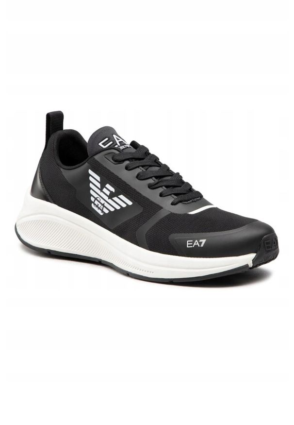 EA7 Emporio Armani - EA7 Czarne sneakersy z białym logo, Rozmiar 41 1/3. Kolor: czarny