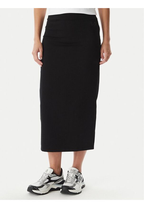 EA7 Emporio Armani Spódnica ołówkowa 7W000963 AF12484 UC001 Czarny Slim Fit. Kolor: czarny. Materiał: bawełna