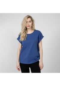 outhorn - T-shirt gładki damski - niebieski. Okazja: na co dzień. Kolor: niebieski. Materiał: dzianina, bawełna. Długość rękawa: krótki rękaw. Wzór: gładki. Styl: casual #6