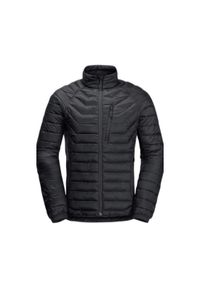 Kurtka puchowa Jack Wolfskin Routeburn Pro Ins. Typ kołnierza: golf. Kolor: czarny. Materiał: syntetyk, puch. Sport: golf, turystyka piesza