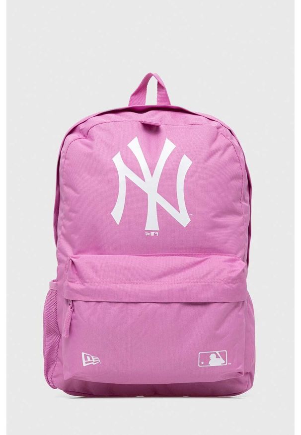 New Era plecak kolor różowy duży z nadrukiem NEW YORK YANKEES. Kolor: różowy. Wzór: nadruk