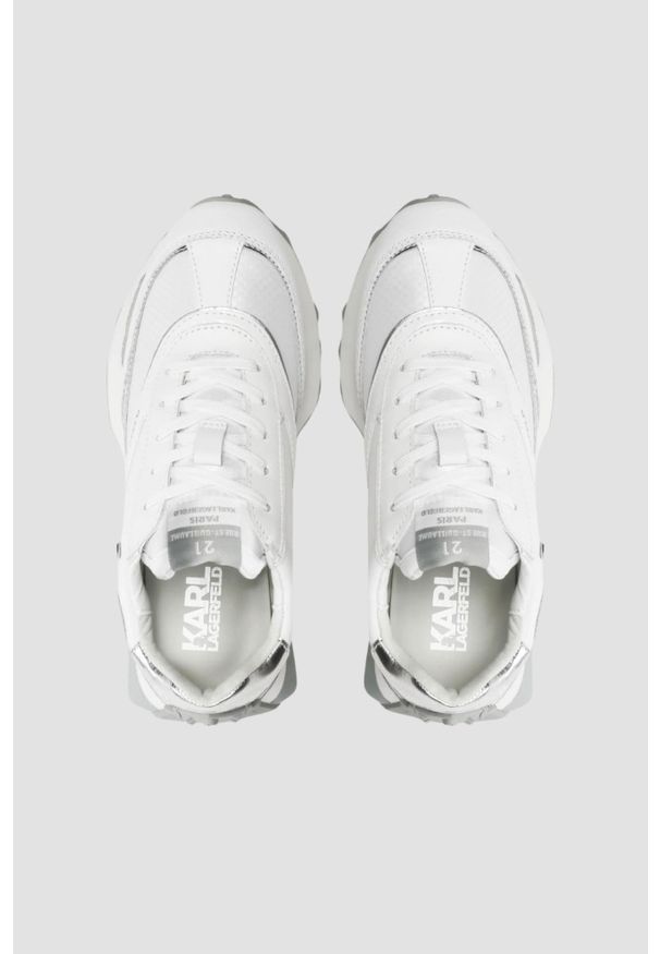 Karl Lagerfeld - KARL LAGERFELD Białe buty Zone Ikon Lo Runner. Kolor: biały. Materiał: skóra
