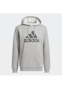 Adidas - adidas Bluza Sportswear Camo Hoodie HA7210 Szary Regular Fit. Kolor: szary. Materiał: bawełna