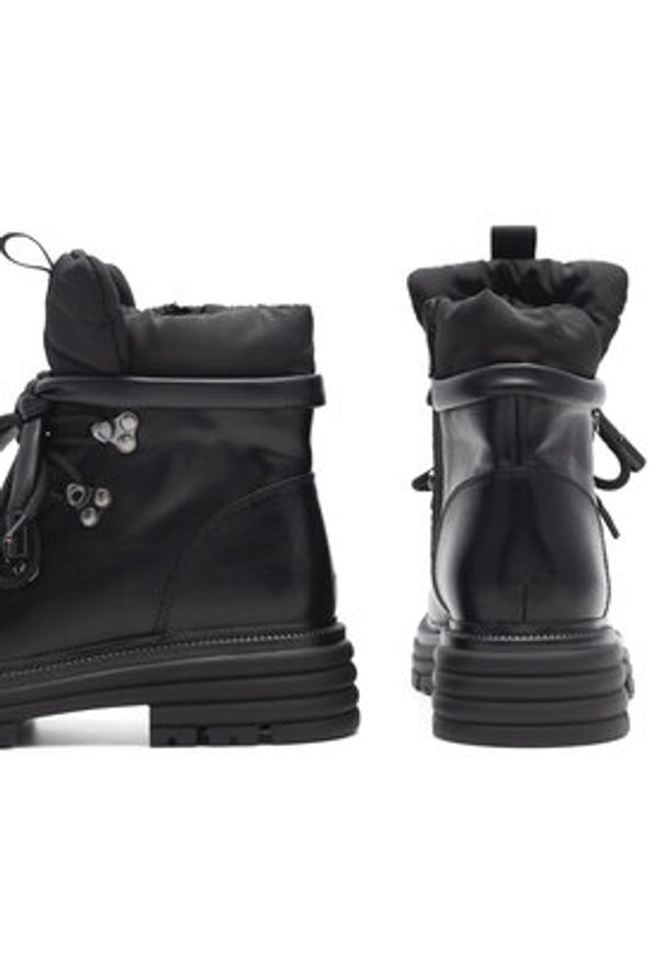 DeeZee Trzewiki LEDA WS6126-09 Czarny. Kolor: czarny. Materiał: materiał