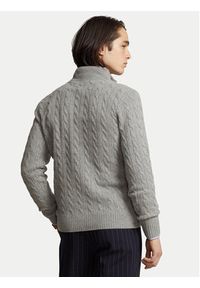 Polo Ralph Lauren Sweter 710876766008 Szary Regular Fit. Typ kołnierza: polo. Kolor: szary. Materiał: wełna
