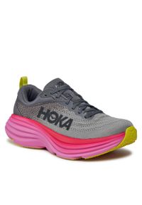 HOKA - Buty Hoka Bondi 8 1127952 Castlerock / Strawberry CSRW. Kolor: czerwony. Materiał: materiał