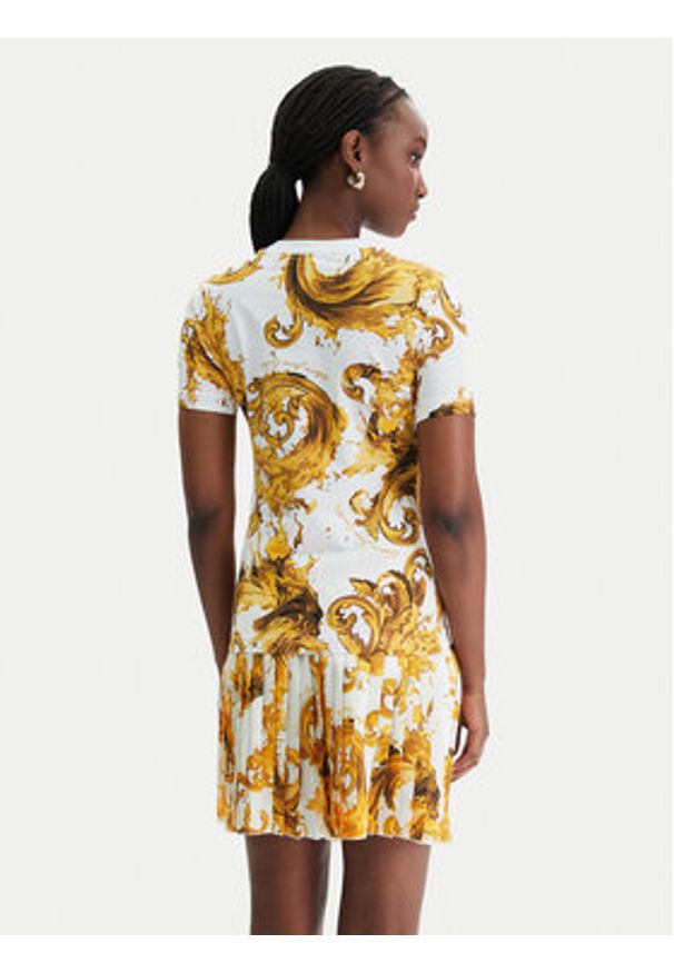 Versace Jeans Couture T-Shirt 80HAH608 JS553 Biały Regular Fit. Kolor: biały. Materiał: bawełna