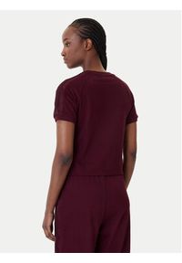 Adidas - adidas T-Shirt Lace Cali KC6453 Bordowy Regular Fit. Kolor: czerwony. Materiał: bawełna #3