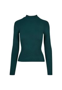 Damski sweter z prążkowanym golfem Urban Classics. Typ kołnierza: golf. Kolor: niebieski, wielokolorowy, różowy. Materiał: prążkowany. Sezon: zima. Sport: golf #1