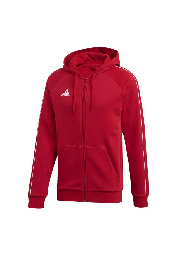 Adidas - Bluza adidas Core 18 FZ Hoody M FT8071. Kolor: czerwony, biały, wielokolorowy. Sport: piłka nożna