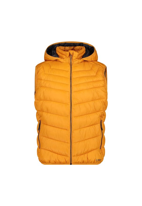Kamizelka puchowa bez rękawów z kapturem CMP. Typ kołnierza: kaptur. Kolor: żółty. Materiał: puch. Długość rękawa: bez rękawów