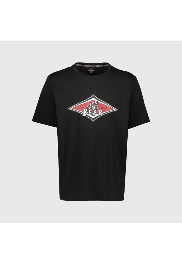 BEAR - Koszulka z misiem Duże logo czarna. Kolor: czarny. Sport: skateboard