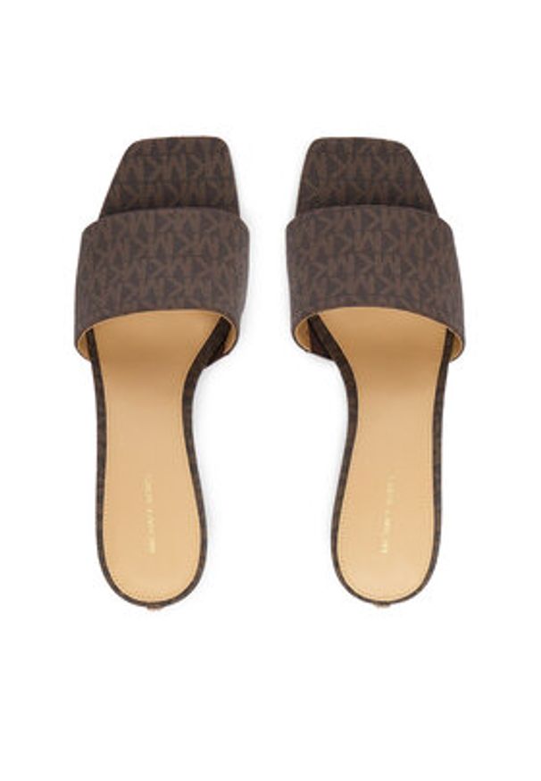 MICHAEL Michael Kors Klapki Elyse 40F5EYMP1B Brązowy. Kolor: brązowy. Materiał: skóra