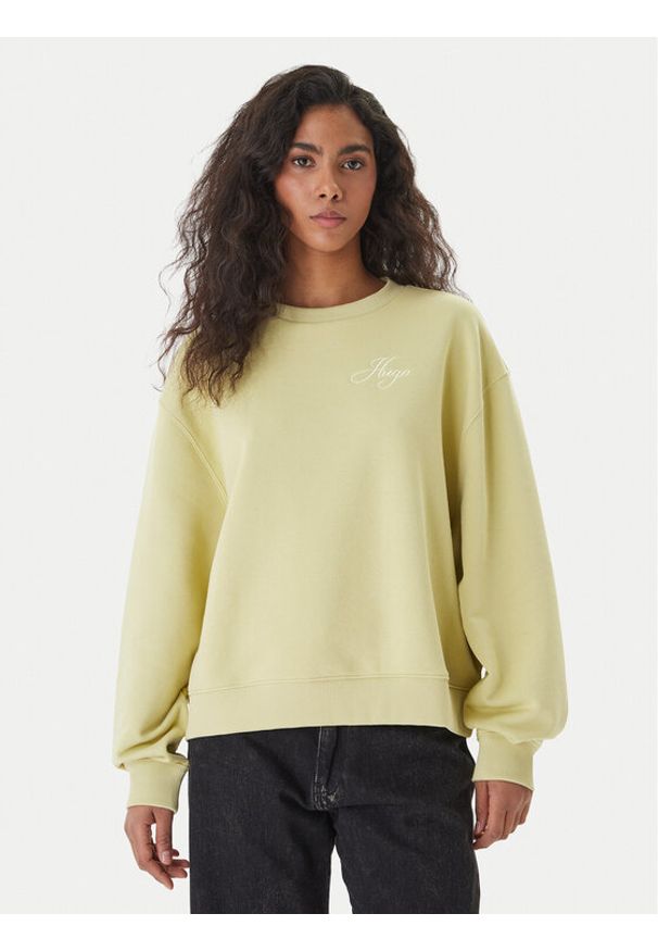 Hugo - HUGO Bluza Deroxina_9 50561234 Zielony Regular Fit. Kolor: zielony. Materiał: bawełna