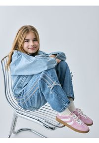 Reserved - Jeansy wide leg z lampasami - niebieski. Kolor: niebieski #1