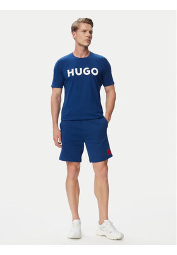 Hugo - HUGO T-Shirt Dulivio 50467556 Zielony Regular Fit. Kolor: zielony. Materiał: bawełna