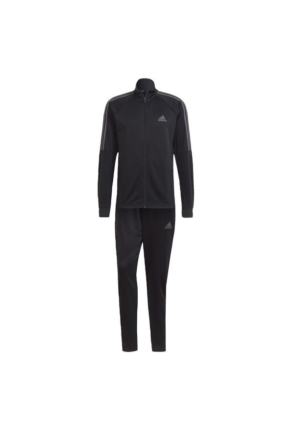 Adidas - AEROREADY Sereno Cut 3-Stripes Track Suit. Kolor: szary, wielokolorowy, czarny. Materiał: dresówka