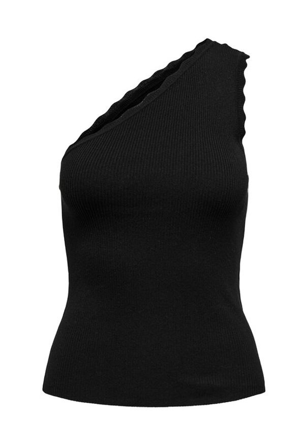 JDY Top Nanna 15351420 Czarny Slim Fit. Kolor: czarny. Materiał: wiskoza