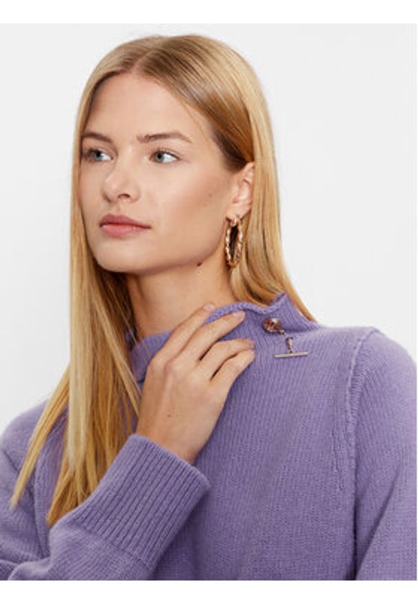 Liu Jo Sweter CF3049 MA62E Fioletowy Regular Fit. Kolor: fioletowy. Materiał: wiskoza, wełna