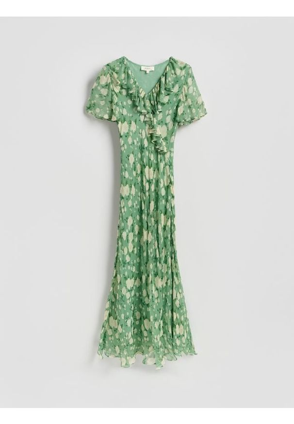 Reserved - Sukienka maxi z wiskozy - wielobarwny. Materiał: wiskoza. Długość: maxi