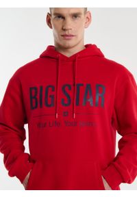 Big-Star - Bluza męska z kapturem czerwona Ashlyno 603. Typ kołnierza: kaptur. Kolor: czerwony. Materiał: dzianina. Styl: klasyczny, sportowy #6