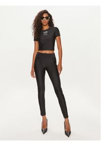 Versace Jeans Couture T-Shirt 76HAH602 Czarny Slim Fit. Kolor: czarny. Materiał: syntetyk