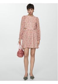 mango - Mango Sukienka letnia Simona 67077130 Różowy Slim Fit. Kolor: różowy. Materiał: syntetyk. Sezon: lato #7