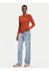 GANT - Gant Sweter 4800100 Brązowy Slim Fit. Kolor: brązowy. Materiał: bawełna #3