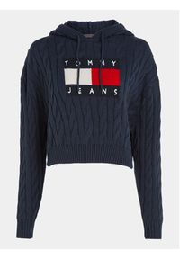 Tommy Jeans Sweter Center Flag DW0DW16528 Granatowy Regular Fit. Kolor: niebieski. Materiał: syntetyk #2