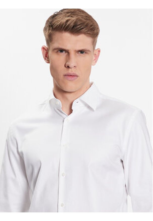 BOSS - Boss Koszula 50470583 Biały Slim Fit. Kolor: biały. Materiał: bawełna