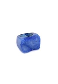 Brazi Druse Jewelry - Pierścionek Agat Błękitny Druza rozmiar 14. Kolor: niebieski. Kamień szlachetny: agat #1