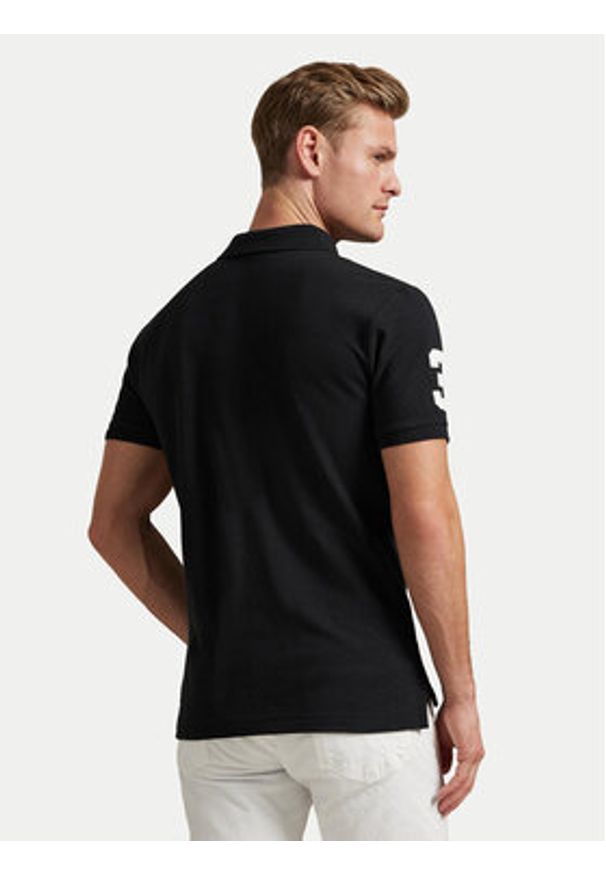 Polo Ralph Lauren Polo 710688969001 Czarny Custom Slim Fit. Typ kołnierza: polo. Kolor: czarny. Materiał: bawełna