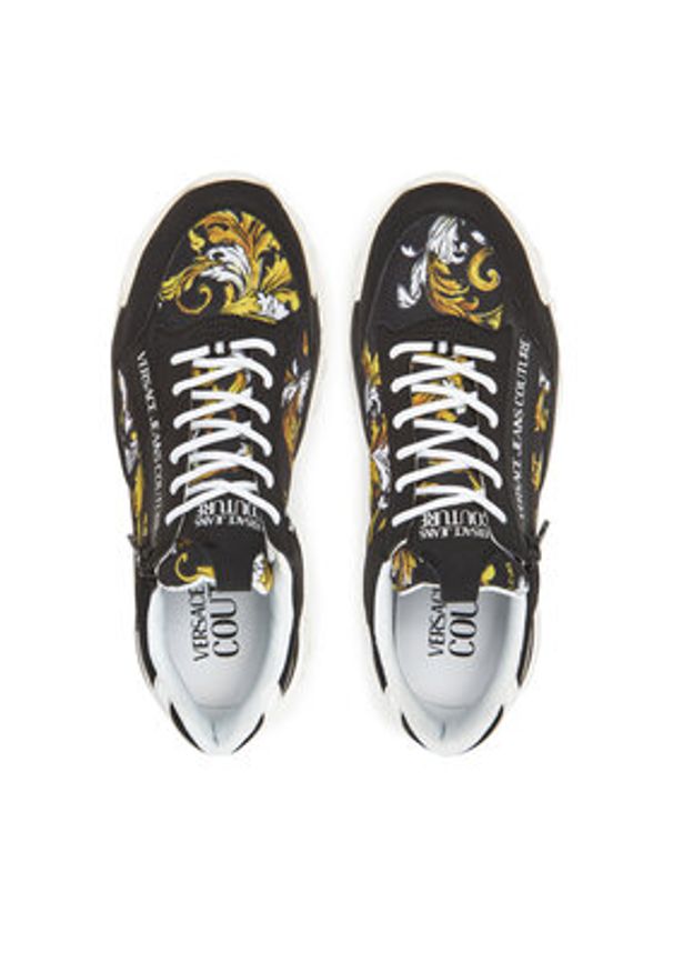 Versace Jeans Couture Sneakersy 78YA3SI5 Czarny. Kolor: czarny. Materiał: materiał