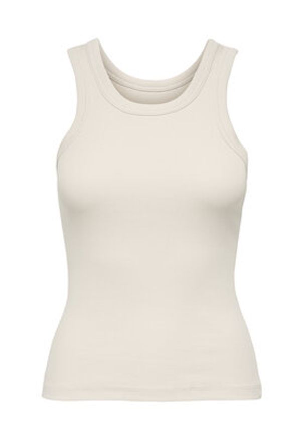 only - ONLY Top Val 15371705 Beżowy Regular Fit. Kolor: beżowy. Materiał: wiskoza