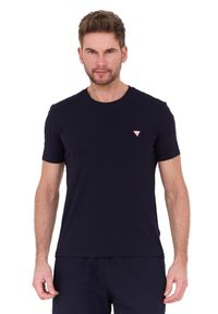 Guess - GUESS Granatowy męski t-shirt Core Tee, Rozmiar XL. Kolor: niebieski #3