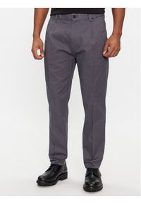 Calvin Klein Spodnie garniturowe Modern Twill Tapered Pleat K10K111490 Szary Slim Fit. Kolor: szary. Materiał: bawełna #1