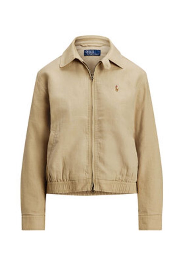 Polo Ralph Lauren Kurtka przejściowa 211938915008 Beżowy jasny Relaxed Fit. Typ kołnierza: polo. Kolor: beżowy. Materiał: len