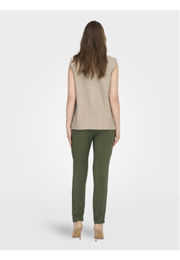 only - ONLY Kamizelka Caro 15278794 Beżowy Loose Fit. Kolor: beżowy. Materiał: len