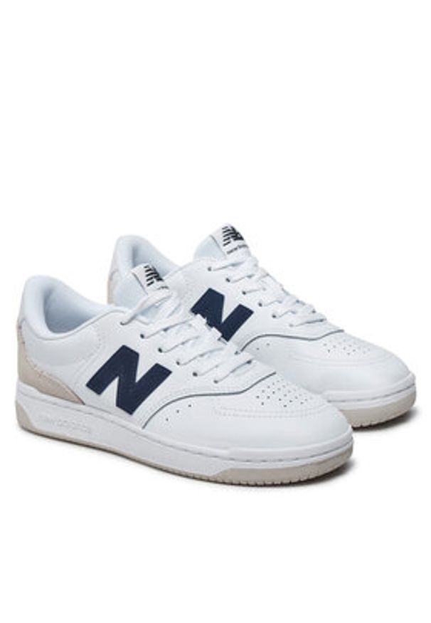 New Balance Sneakersy BB80GRN Biały. Kolor: biały. Materiał: skóra