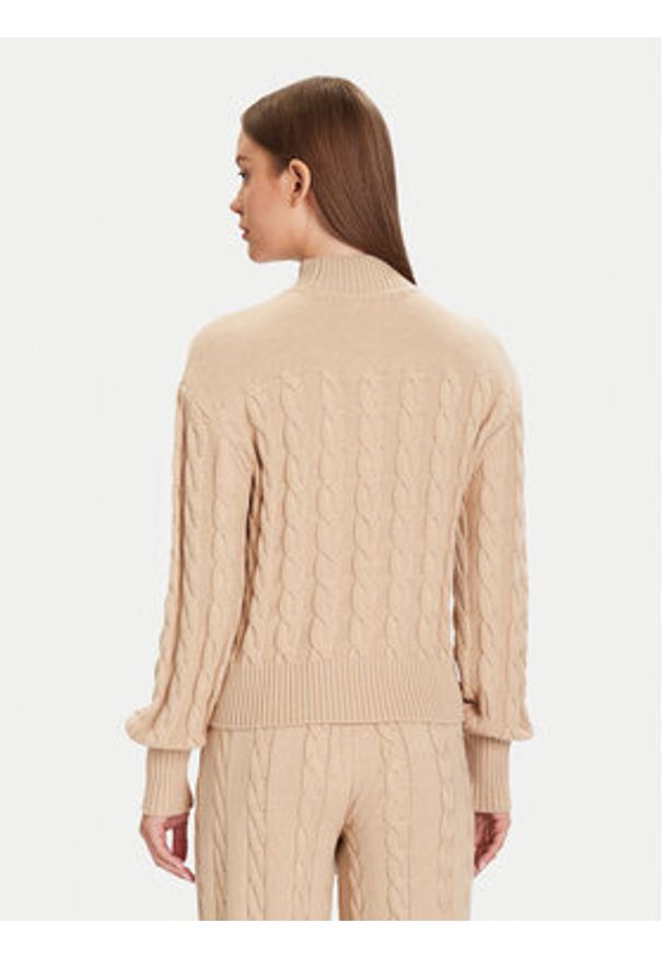 Guess Golf W5BR30 Z1192 Beżowy Regular Fit. Typ kołnierza: golf. Kolor: beżowy. Materiał: syntetyk