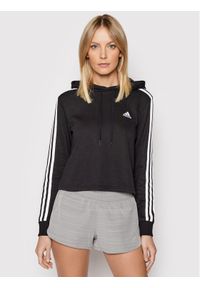 Adidas - adidas Bluza Essentias 3-Stripes GM5582 Czarny Loose Fit. Kolor: czarny. Materiał: bawełna