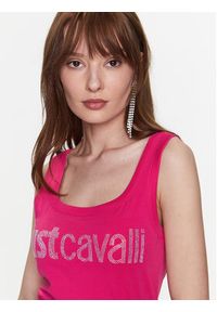 Just Cavalli Top 74PBME01 Różowy Regular Fit. Kolor: różowy. Materiał: bawełna