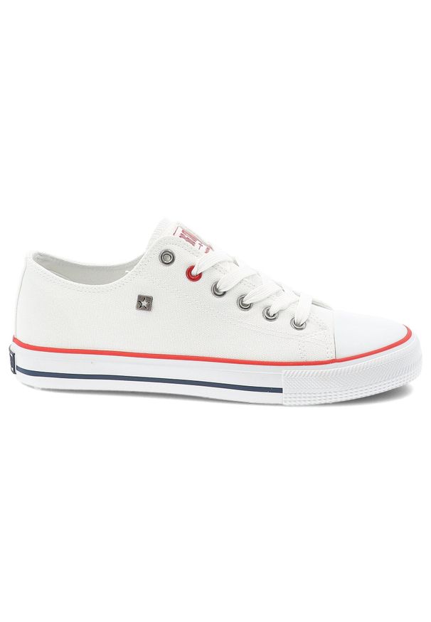 Big-Star - Białe Trampki Big Star Sportowe Obuwie Damskie. Zapięcie: sznurówki. Kolor: biały. Materiał: materiał, guma. Styl: sportowy